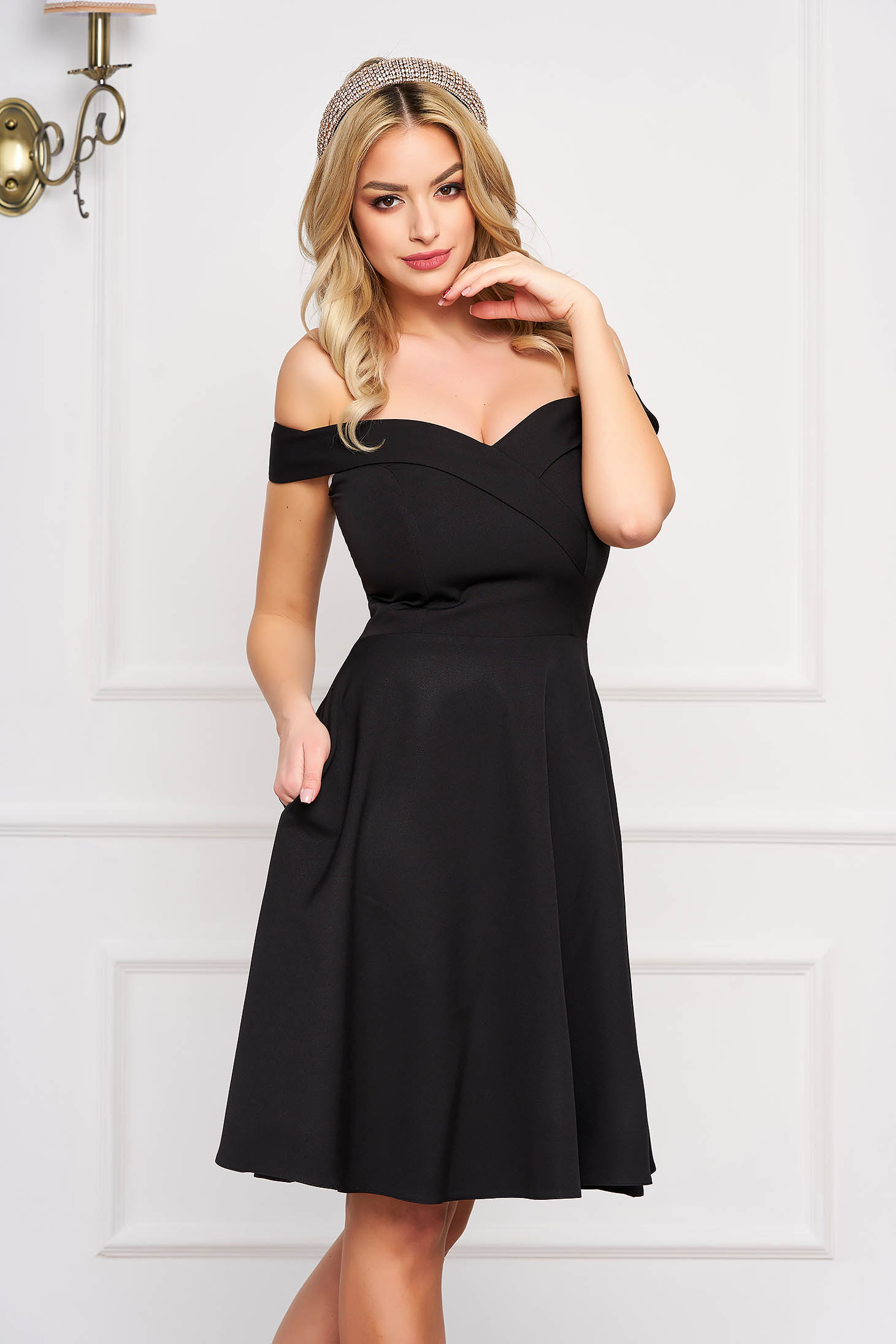 black elastic dress