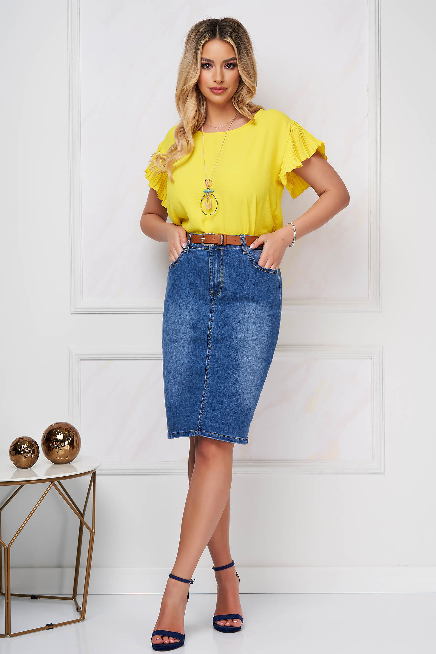 Blue 42                  EU WOMEN FASHION Skirts Casual skirt Jean discount 62% Pull&Bear casual skirt 