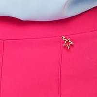 Fuchsia Long Flared Trousers made from Slightly Elastic Fabric with High Waist - StarShinerS