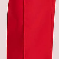 Red flared long trousers made of slightly elastic fabric with high waist - StarShinerS
