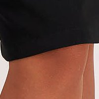 Black crepe midi pencil skirt with waist elastic - StarShinerS