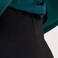 Black crepe midi pencil skirt with waist elastic - StarShinerS