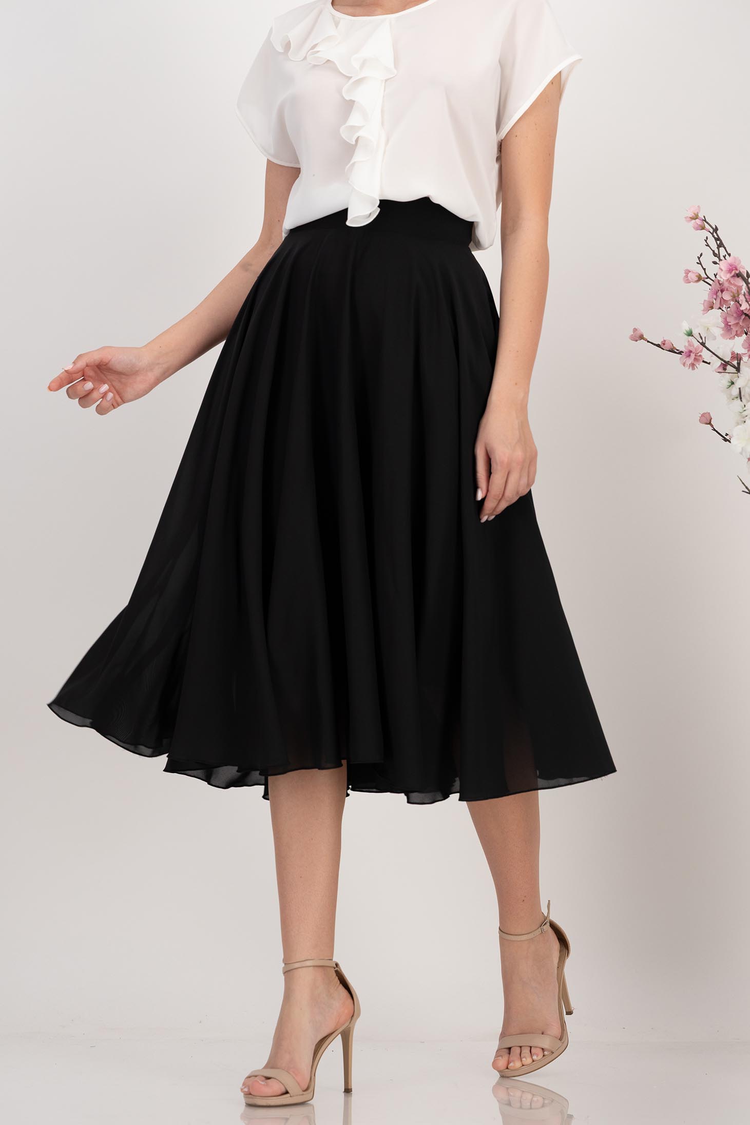 StarShinerS midi cloche veo crno suknja 1 - StarShinerS.hr