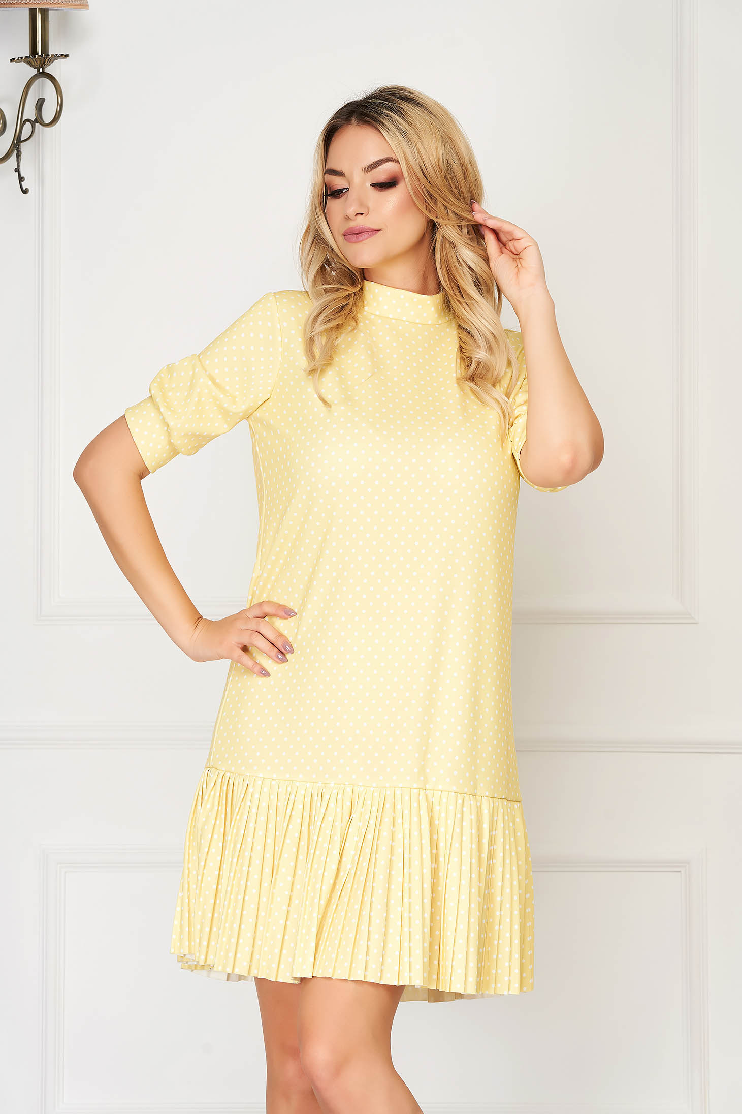 yellow dress fit and flare