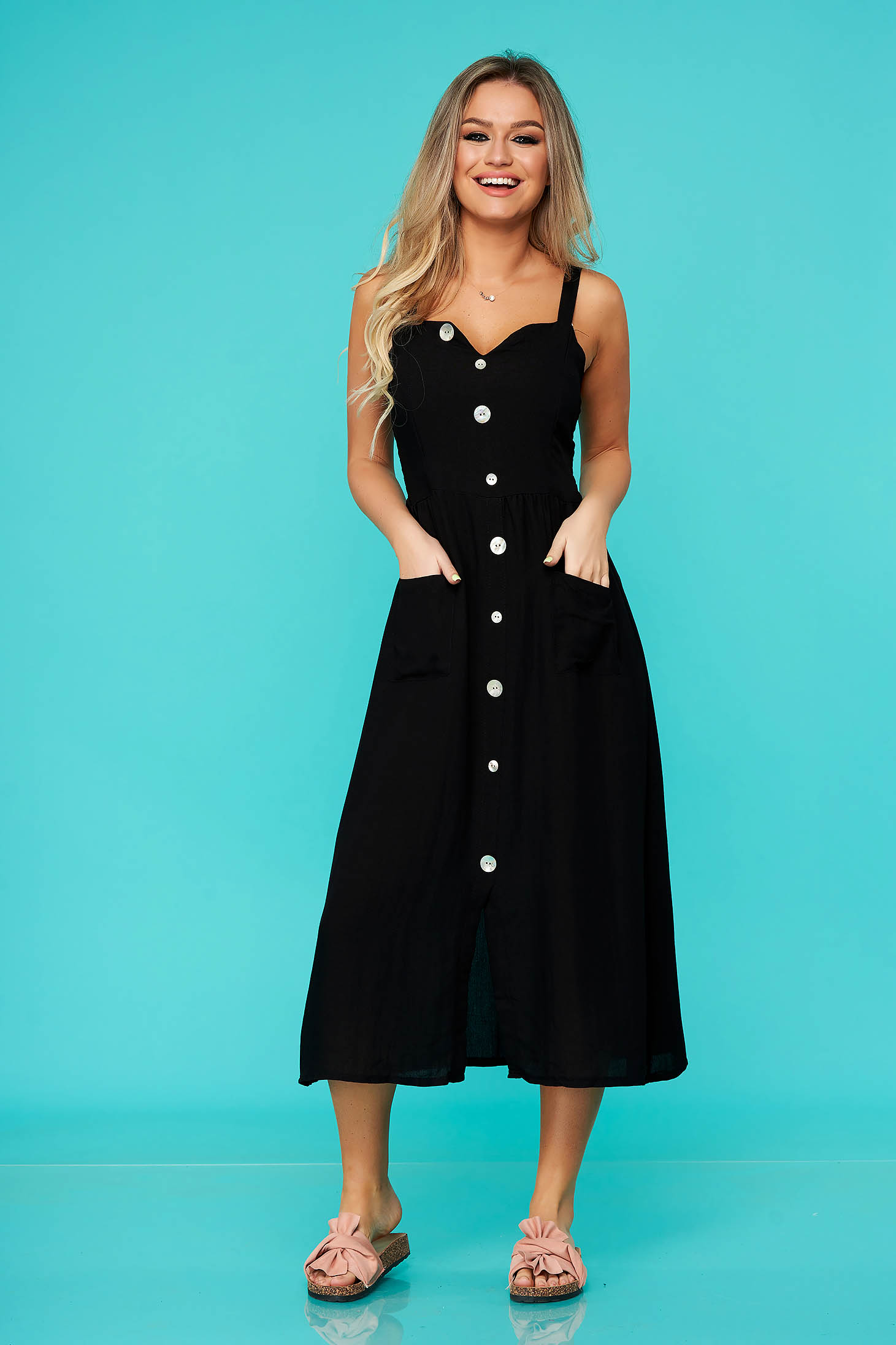 black cotton dress casual