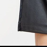 Skirt black office pencil high waisted from ecological leather
