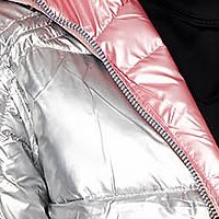 Pink casual vízhatlan dzseki szőrme gallérral