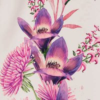 Rochie StarShinerS gri deschis scurta eleganta din stofa cu imprimeu floral unic