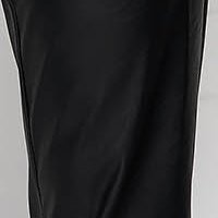 Fekete casual kónikus nadrág műbőrből gumírozott derekú övvel