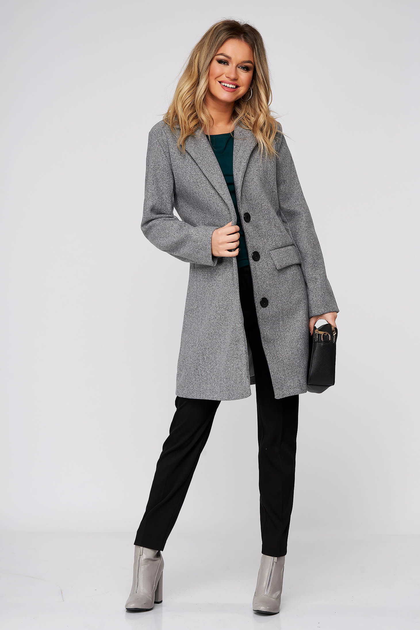 casual grey coat