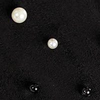 Manusi dama SunShine negre din material catifelat cu aplicatii cu perle