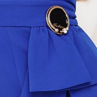 Blue dress elegant pencil 3/4 sleeve with v-neckline frontal slit