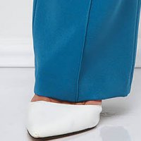Pantaloni din stofa usor elastica verde petrol lungi evazati cu talie inalta - StarShinerS