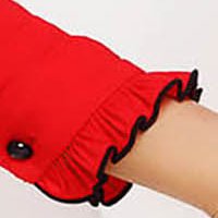 Piros irodai szűk szabású női ing enyhén elasztikus pamut bross kiegészítővel