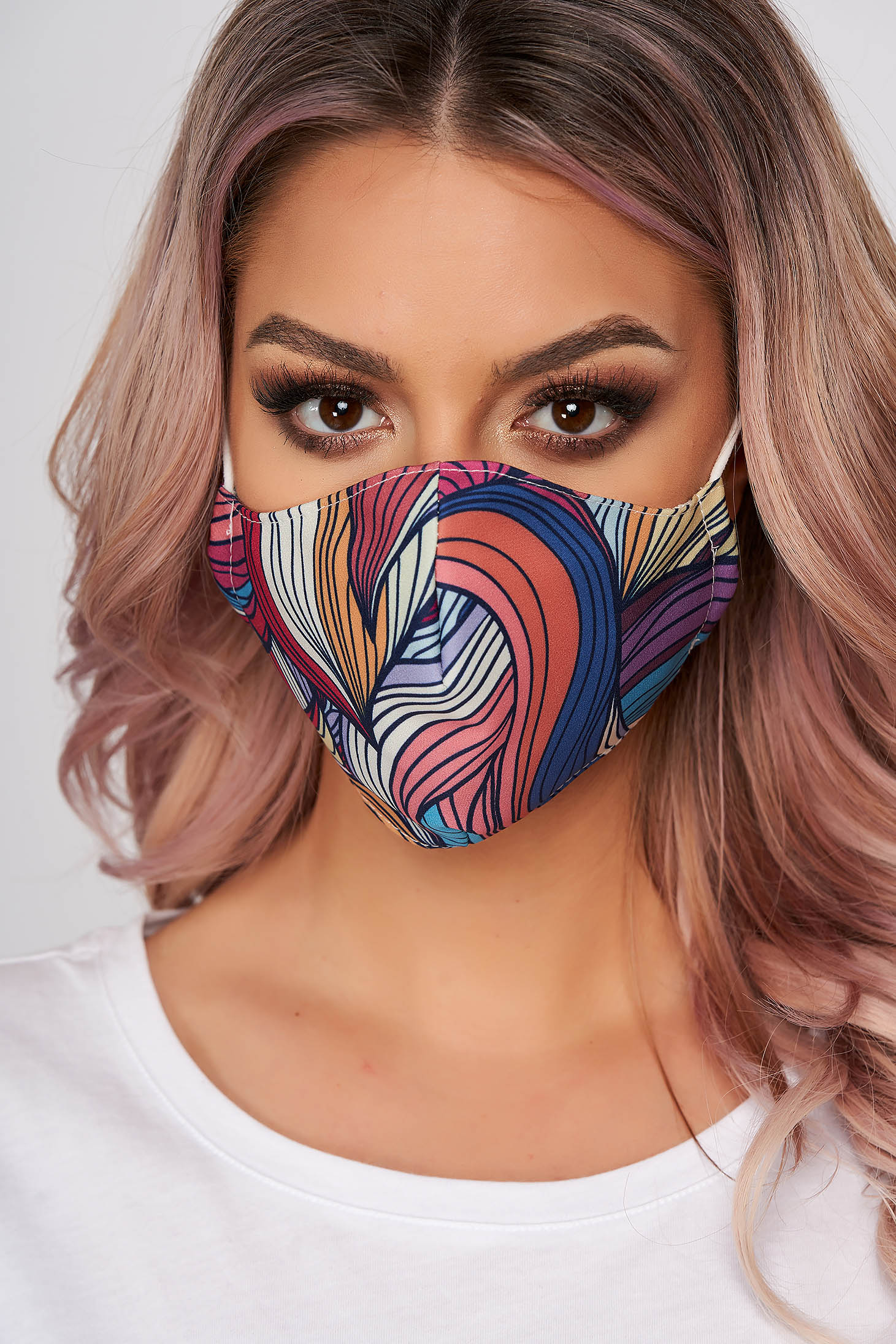 Masca textila pentru femei StarShinerS caramizie