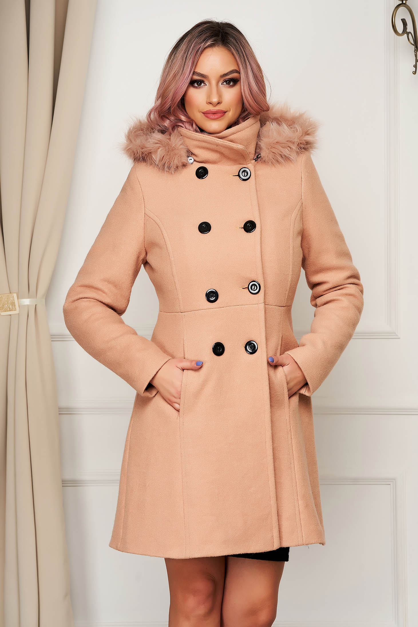 lipsy faux wool skater coat