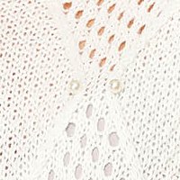 Pulover SunShine alb casual tricotat cu croi larg si aplicatii cu perle