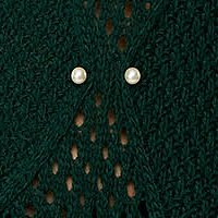 Zöld casual bő szabású kötött pulóver gyöngy díszítéssel