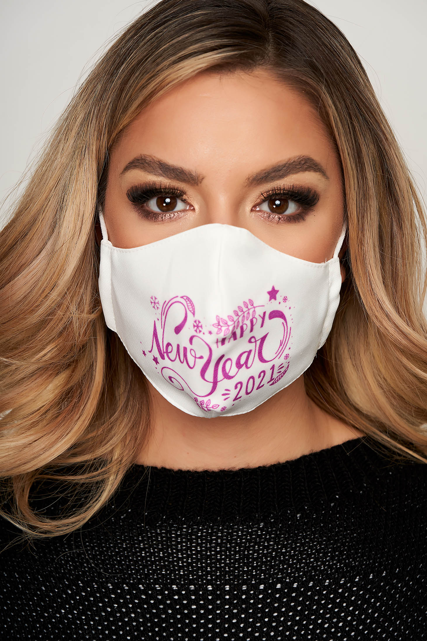 Masca textila pentru femei StarShinerS alba