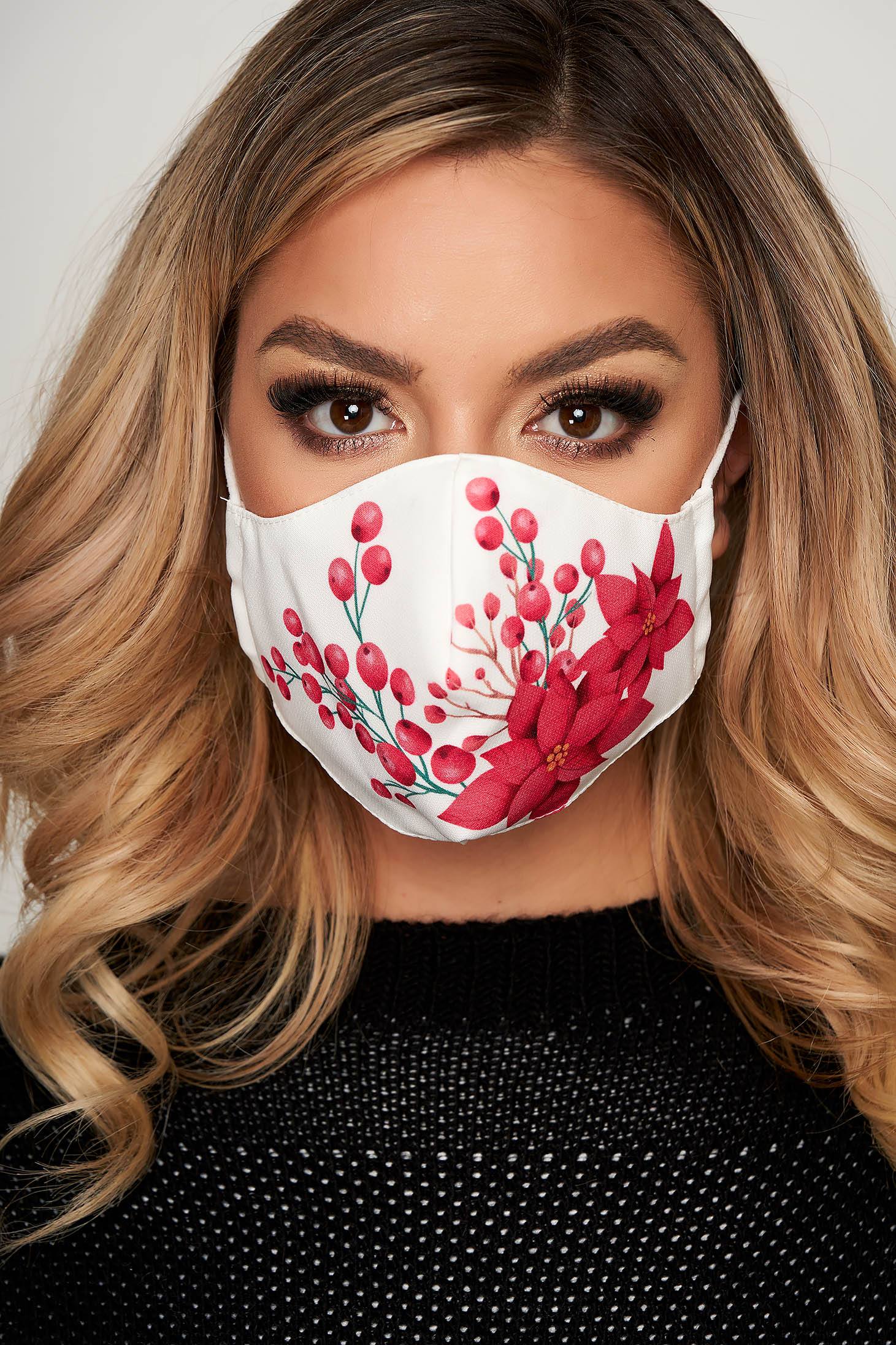 Masca textila pentru femei StarShinerS alba