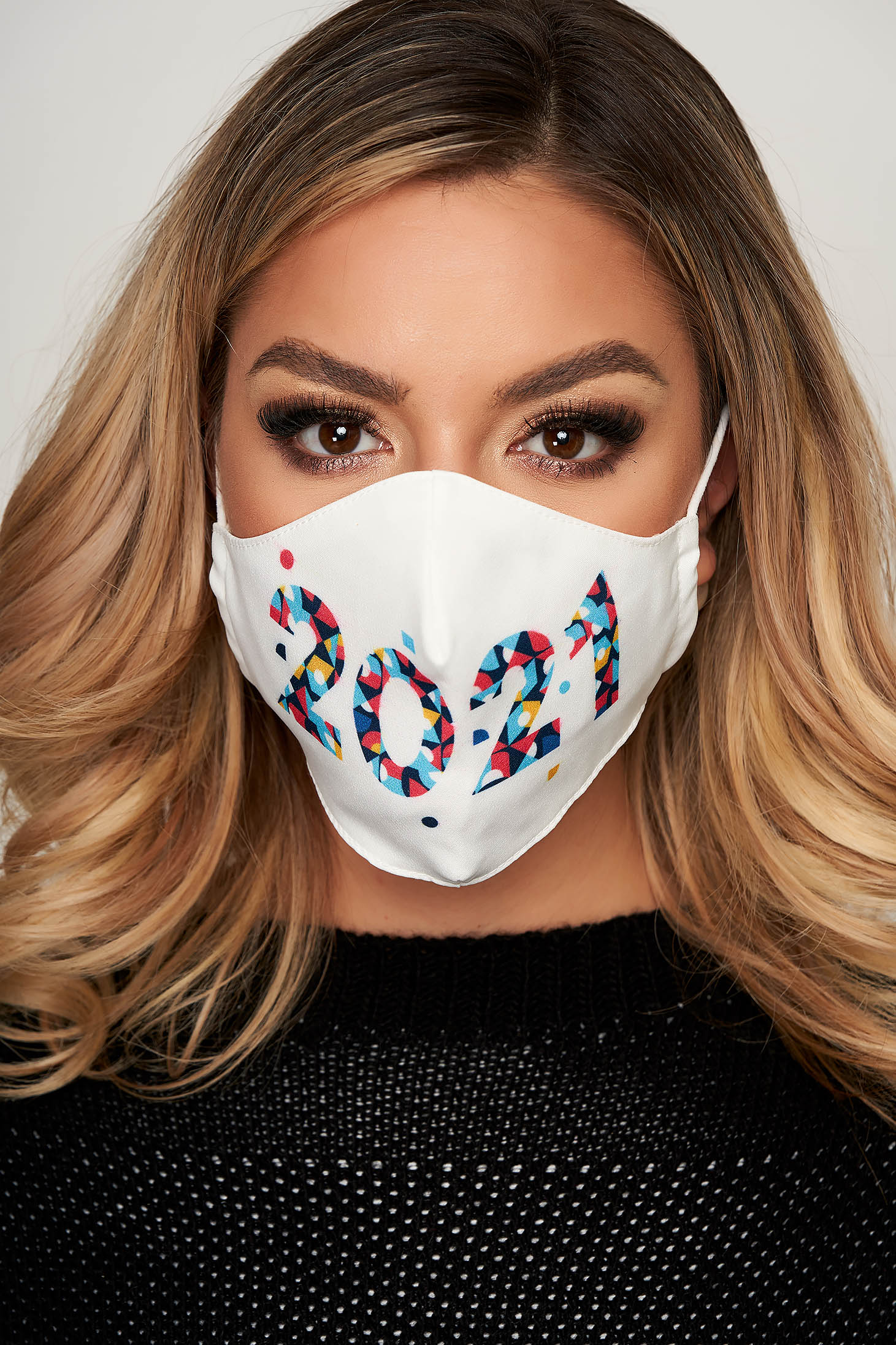 Masca textila pentru femei StarShinerS alba