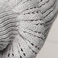 Szürke áttetsző anyagból készült bő szabású fodros kötött pulóver