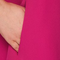Dress pink office a-line cloth slightly elastic fabric with rounded cleavage
