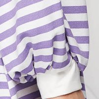 Purple women`s blouse with ruffle details from elastic fabric loose fit