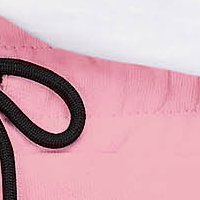 Pantaloni SunShine roz din bumbac cu talie inalta cu elastic in talie