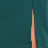 Fusta din stofa usor elastica verde-inchis tip creion cu talie inalta - StarShinerS
