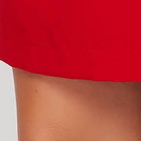 Rochie StarShinerS rosie scurta din stofa usor elastica cu croi in a si buzunare