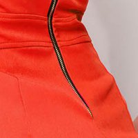 Narancssárga StarShinerS a-vonalú rövid zsebes ruha enyhén rugalmas szövetből