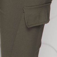 Khaki trousers conical with pockets with elastic waist with metalic accessory