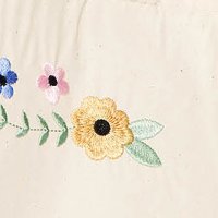 Krémszínű StarShinerS szatyor virágos hímzés