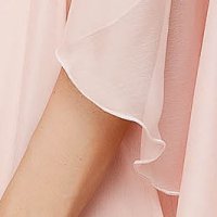 Peach from veil fabric with turtle neck short cut occasional dress