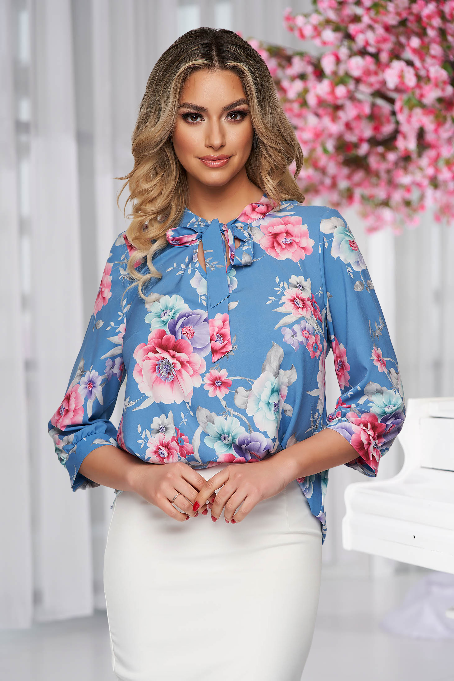 - StarShinerS women`s blouse with floral print airy fabric