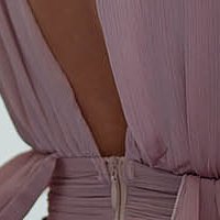 Púder rózsaszínű harang muszlin ruha strasszos kiegészítővel ellátott