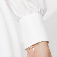 Fehér rövid bő ujjú muszlin harang ruha