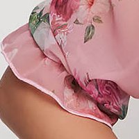 StarShinerS virágmintás midi vékony anyagból készült ruha fodrokkal a ruha alján és gumírozott ujjakkal