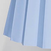 Lightblue skirt cloche accessorized with belt slightly elastic fabric folded up