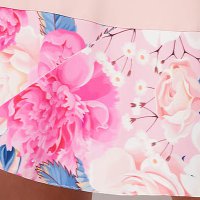 Rochie StarShinerS roz pudra cu insertii de imprimeu floral unic eleganta in clos