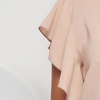 Ladies' blouse in thin nude fabric with a loose fit and ruffles - StarShinerS