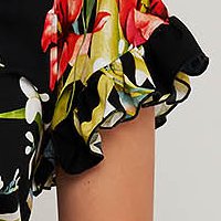 Rochie din georgette midi cu un croi drept accesorizata cu cordon si imprimeu floral - StarShinerS
