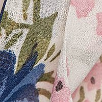 Virágmintás midi StarShinerS ruha v-dekoltázzsal harang alakú gumirozott derékrésszel vékony anyagból