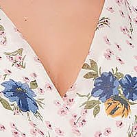 Virágmintás midi StarShinerS ruha v-dekoltázzsal harang alakú gumirozott derékrésszel vékony anyagból
