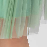 Lightgreen skirt elegant midi cloche from tulle high waisted folded up