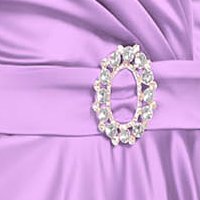 Lilac Taffeta Midi Dress with Wrapover Neckline - PrettyGirl