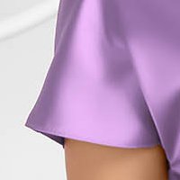 Lilac Taffeta Midi Dress with Wrapover Neckline - PrettyGirl