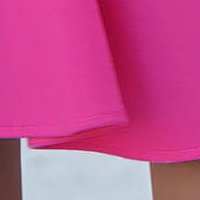 Fuchsia Short A-line Dress Made of Slightly Stretchy Material with Cut-out Back - StarShinerS