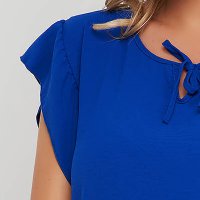 Fodros midi bő szabású kék ruha vékony anyagból